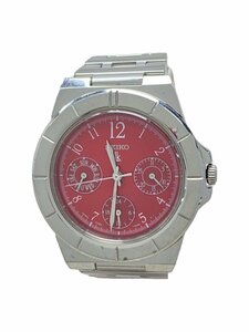 SEIKO◆腕時計/-/-/RED/SLV/5Y89