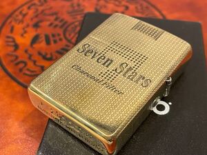 1円 新品 Zippo Seven Stars ZIPPO ライター ジッポー オイルライター 未使用 真鍮製 ゴールド