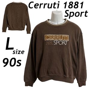 Cerruti 1881 Sport チエルッティ スポーツ 90s メンズ スウェット L ヴィンテージ スポーツウェア ゴルフ デサント ブラウン (A3)★