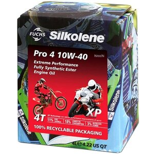 【New】 SIL602013675 シルコリン SILKOLENE 4st エンジンオイル PRO 4 10W-40 XP 4リットル