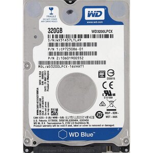 Western Digital WD3200LPCX-16VHAT1 P/N 1 CP725086-01 2.5インチ 7mm SATA600 500GB 1968回 27452時間