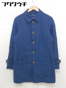 ■ ◎ green label relaxing UNITED ARROWS ライナー付き リネン混 長袖 コート サイズL ブルー系 メンズ