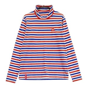 LECOQ GOLF ルコックゴルフ ハイネック 長袖Tシャツ トリコロール ボーダー柄 ホワイト系 M [240101239617] ゴルフウェア レディース