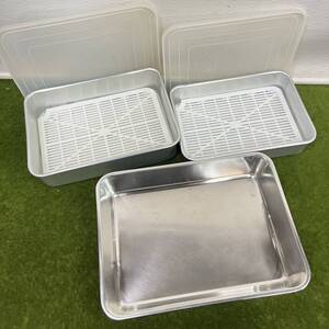 ★☆ 業務用/厨房用品/調理器具 厨房小物/バット 3点セット/AKAO 蓋付きバット 2点/蓋なし バット1点/サイズ:画像参照