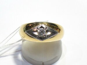 ★お値打ち品■指輪■甲丸■ダイヤ０．２１６ｃｔ■K１８・K１８ホワイトゴールド■１１ｇ■１５．５号くらい■中古品■