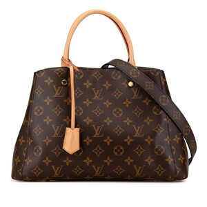 ルイ ヴィトン モノグラム モンテーニュMM ハンドバッグ ショルダーバッグ 2WAY M41056 ブラウン PVC レザー LOUIS VUITTON 【中古】