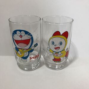 昭和レトロ ドラえもん ドラミ　グラス　コップ　ペア　藤子不二雄　非売品ノベルティ