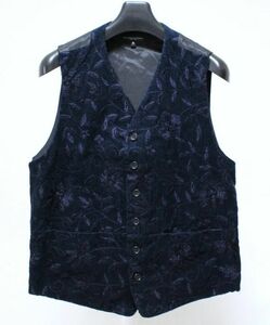 Engineered Garments エンジニアードガーメンツ Clement Vest Floral Emb. Corduroy 刺繍 コーデュロイ ベスト S 紺