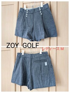 ZOY レディース38 ゾーイ ゴルフ コットン ショートパンツ (M相当 グレー