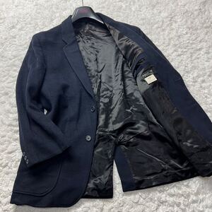 【美品】agnes b. アニエスベー テーラードジャケット アンコン【カシミヤ配合】フランス製 紺ブレ 滑らかな肌触り 高級感(L)