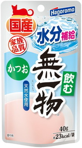 （まとめ買い）はごろもフーズ 飲む無一物パウチかつお 40g 猫用フード 〔×48〕