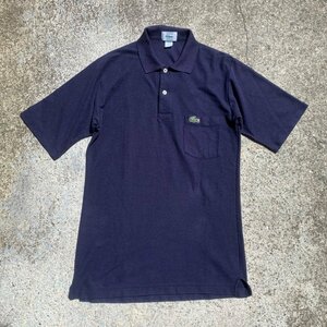 【XS/S】USA製 IZOD LACOSTE ワンポイント 半袖ポロシャツ ネイビー 紺色■ビンテージ オールド レトロ アメリカ古着 ラコステ