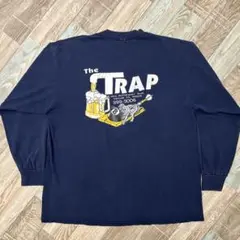 雰囲気抜群 TRAP 8ボール ネズミ トラップ ロンT ネイビー 襤褸 ボロ