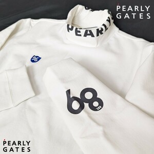 ★新品正規品 PEARLYGATES/パーリーゲイツ ストレッチガーゼ裏毛起毛ハイネックカットソー 5(L) 日本製