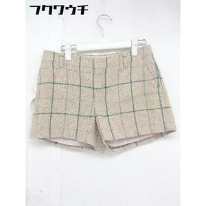 ◇ ◎ DOUBLE STANDARD CLOTHING 定価1.9万円 シルク100% ショート パンツ サイズ 38 ベージュ マルチ レディース