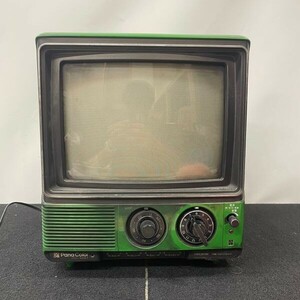 E614-K18-5689 National ナショナルカラーテレビ TH11-S7(N) 1978年製 1-6月期 グリーン ブラウン管テレビ 昭和レトロ アンティーク ⑥