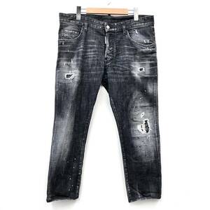 DSQUARED2 ディースクエアード SKATER JEAN スケーター ジーンズ デニム インポートブランド S74LB1195 ICONロゴ ダメージ加工 サイズ48