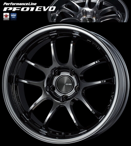 納期注意 業販品 直送品 ENKEI Performance Line PF01EVO 18インチ 9.5J+22 5-114.3 75φ SBK ホイール 4本 [個人名での注文不可]