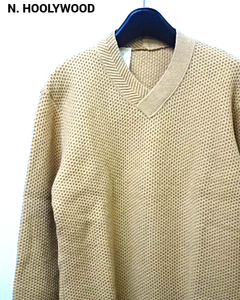 36 ￥37,800【N.HOOLYWOOD V-NECK KNIT 142-KT04 pieces Beige ミスターハリウッド エヌ ハリウッド Vネックニット セーター ベージュ】