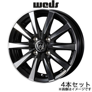 ライツレーDI プレオプラス LA350系 13インチ アルミホイール 4本 ブラックポリッシュ 0040493 WEDS Rizley DI