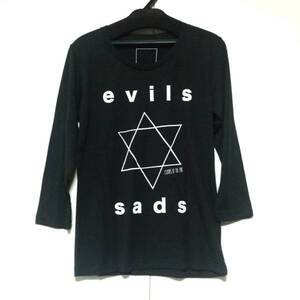 ブラック SS SADS CLOTHS OF THE EVIL 黒夢 清春 六芒星 7分袖 Tシャツ KUROYUME KIYOHARU SADS サッズ