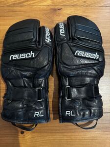 REUSCH ロイシュ　グローブ　手袋　黒　ブラック　XL ロブスター　RL 革　美品　スキー　スノボ　