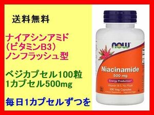 ナイアシンアミド ビタミンB3 ノンフラッシュ型 1粒500mg 100粒 ビタミン サプリメント 健康食品 Now Foods 送料無料