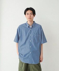 BEAMS / イージーフィット ストライプ レギュラーカラー シャツ　M