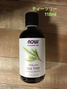 《特大瓶》100%天然 ティーツリー エッセンシャルオイル 118ml（ ナウフーズ now foods アロマオイル 精油 ティートゥリー）