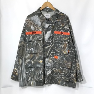 WTAPS ジャングルシャツ 241WVDT-SHM02 カモフラ 鷲 シャツジャケット 古着 刺繍 XLサイズ WED CAMO ダブルタップス トップス A11771◆