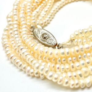 1円〜!!《本真珠ネックレス》N 約21.8g 約45cm pearl necklace jewelry パール ジュエリー DA0/DA0.M495