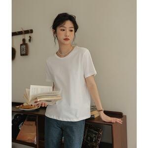 Tシャツ 半袖 M 無地 シンプル 韓国 オルチャン ホワイト
