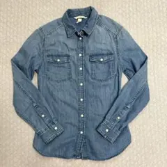 H&M デニムシャツ （EUR32） スナップボタン ブルー