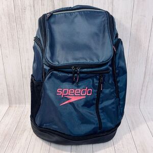 １円～　SPEEDO　スピード　バックパック　リュック　ナイロン　競泳　ネイビー　