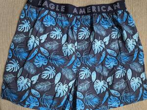 * ラスト2 * アメリカンイーグル トランクス ボクサーブリーフ AEO Stretch Boxer Shorts Tropical Leaf M / Blue *