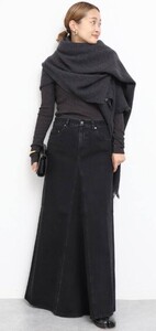 TIBI /ティビ★ドゥズィエムクラス BLACK DENIM GODET マキシスカート Deuxieme Classe