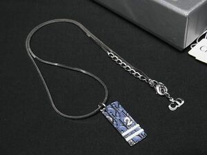 1円 ■美品■ ChristianDior クリスチャンディオール トロッター ネックレス ペンダント アクセサリー レディース ブルー系 AY4204