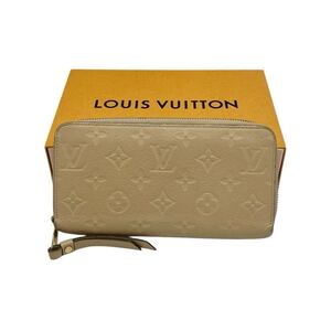 【良品】ルイヴィトン LOUIS VUITTON M61866 モノグラム アンプラント ジッピーウォレット ラウンドファスナー 長財布 レザー ベージュ