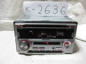 K-2636　KENWOOD　ケンウッド　DPX-055MDS　AUX　2Dサイズ　CD&MDデッキ　故障品