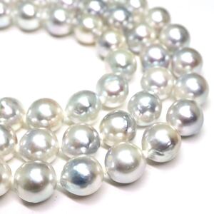 1円〜!!●アコヤ本真珠3連ネックレス●J 約114.8g 約39.0cm 約8.0-8.5mm珠 pearl necklace jewelry パール プリンセス DE0/EA2 B184