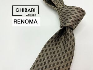 【超美品】RENOMA　レノマ　ドット柄 ネクタイ 3本以上 送料無料 メンズ ブラウン　1202025