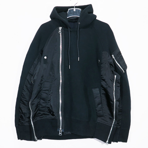 sacai サカイ SPONGE SWEAT BLOUSON 23-03173M スポンジ スウェット ブルゾン アウター ブラック Deck