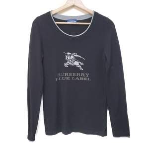 バーバリーブルーレーベル Burberry Blue Label 長袖セーター サイズ38 M - 黒×グレー×マルチ レディース クルーネック/スタッズ