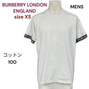 バーバリーロンドン　ロゴホワイト　Tシャツ　BURBERRY LONDON ENGLAND XS