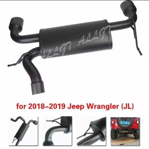 AK041:ジープ　JL用 スポーツ　サハラ　ルビコン　エキゾースト　デュアル　マフラー　マットブラック　2018～　jeep　左