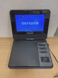 【AIWA ポータブルDVDプレーヤー XD-DW1】映像装置/映画/ドラマ鑑賞/持ち運び/軽量/T66-382