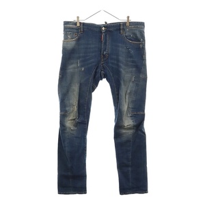 DSQUARED2 ディースクエアード 14SS TIDY BIKER JEAN ダメージ加工デニムパンツ インディゴブルー S74LA0596