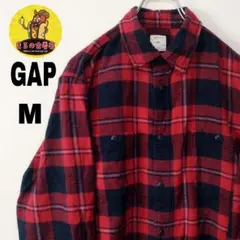 usa古着 GAP ネルシャツ　M レッド　ブラック　チェック