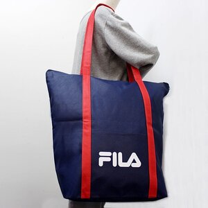 ●フィラ FILA 新品 軽量 大容量 BIG カジュアル ロゴ入り 不織布 買い物 トート エコ トートバッグ バッグ BAG 紺 [MFILA03] VCXZ