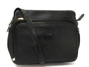 1円 ■美品■ GUCCI グッチ 001 261 1102 オールドグッチ ヴィンテージ レザー ショルダーバッグ クロスボディ ブラック系 BL6233